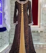 Dark grey islamic stylish embroidery abaya dresses