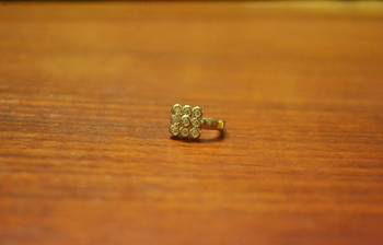 Sizzling gold floral diamond nose accessory clipon nosering or nosepin 1