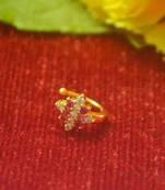 Sizzling gold floral diamond nose accessory clipon nosering or nosepin