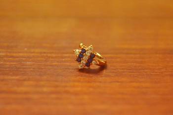 Sizzling gold floral diamond nose accessory clipon nosering or nosepin 1