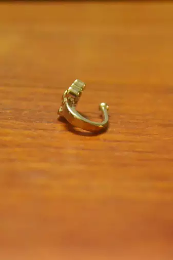Sizzling gold floral diamond nose accessory clipon nosering or nosepin