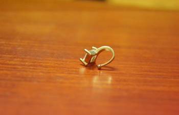 Sizzling gold floral diamond nose accessory clipon nosering or nosepin 2