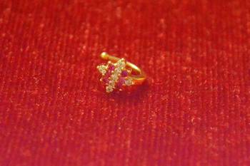 Sizzling gold floral diamond nose accessory clipon nosering or nosepin 3