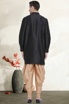 Men's art silk curved dhoti kurta set 3