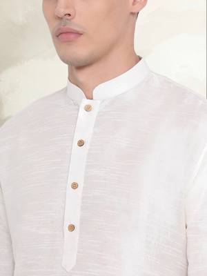 Men's art silk curved dhoti kurta set 4