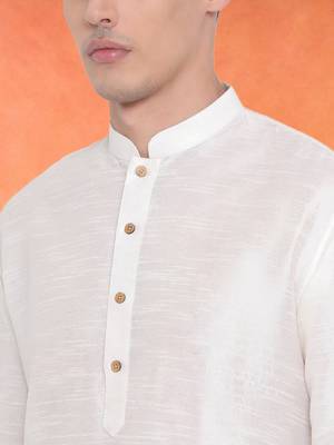 Men's art silk curved dhoti kurta set 4
