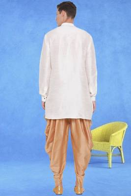 Men's art silk curved dhoti kurta set 3