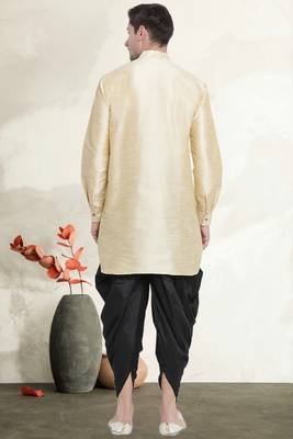 Men's art silk curved dhoti kurta set 3
