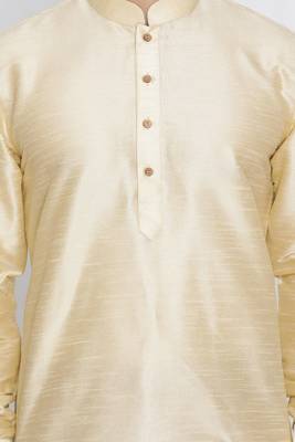 Men's art silk curved dhoti kurta set 4
