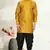 Men's art silk curved dhoti kurta set