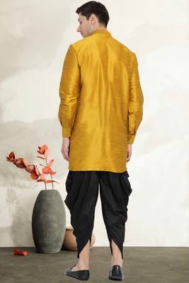Men's art silk curved dhoti kurta set 3