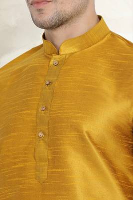Men's art silk curved dhoti kurta set 4