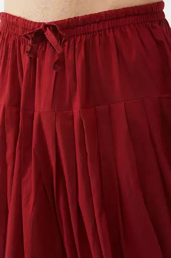 Men's art silk curved dhoti kurta set