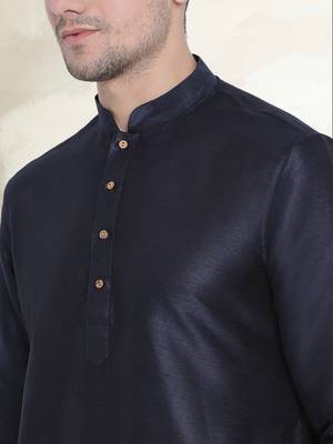 Men's art silk curved dhoti kurta set 3