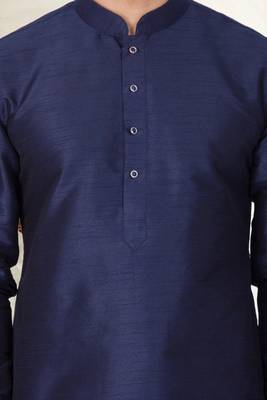 Men's art silk curved dhoti kurta set 4