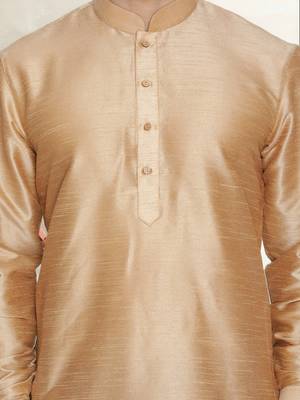 Men's art silk curved dhoti kurta set 4