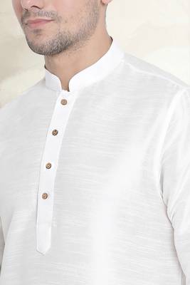 Men's art silk curved dhoti kurta set 4