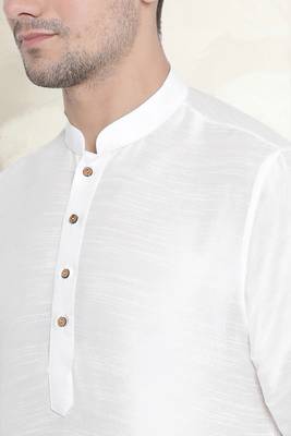 Men's art silk curved dhoti kurta set 4