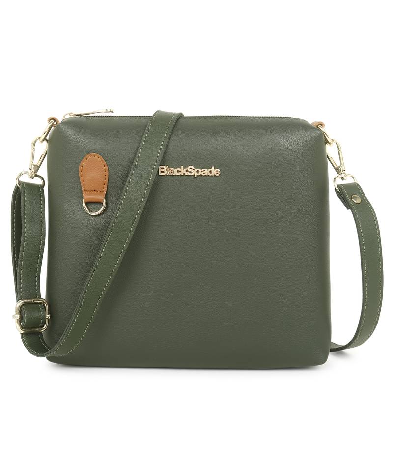 Green Solid Sling Bag