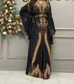 black embroidered georgette Kaftan