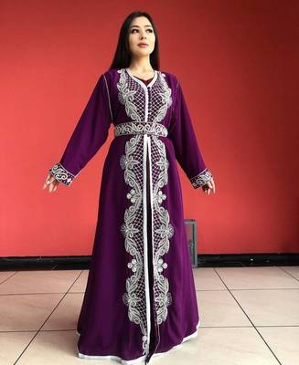 SALE !! ROYAL DUBAI BEADED KAFTAN ABAYA PARTY FANCY AFRICAN CLOTHING CRYSTAL FANCY WORK NEW COLLECTION DRESS 3