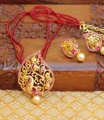 Gold platted peacock beads necklace set