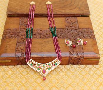 Gold platted beads necklace set 1