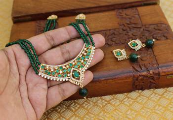 Gold platted beads necklace set 1