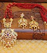 Gold platted peacock beads necklace set