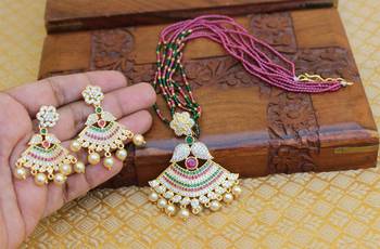 Gold platted beads necklace set 1