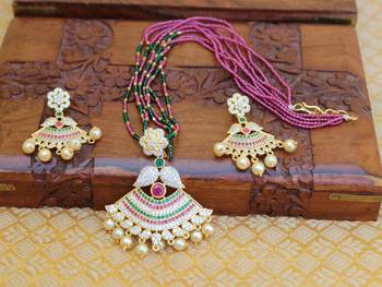 Gold platted beads necklace set 2