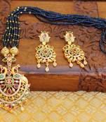 Gold platted peacock beads necklace set