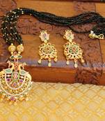 Gold platted peacock beads necklace set