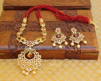 Gold platted beads necklace set 1