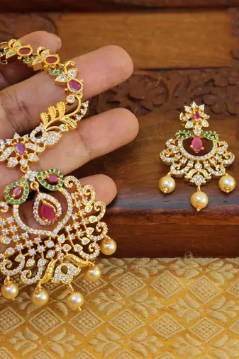 Gold platted beads necklace set