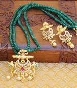 Gold platted elephant beads necklace set
