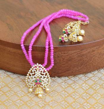 Gold platted beads necklace set 1
