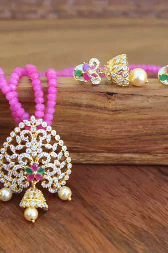 Gold platted beads necklace set