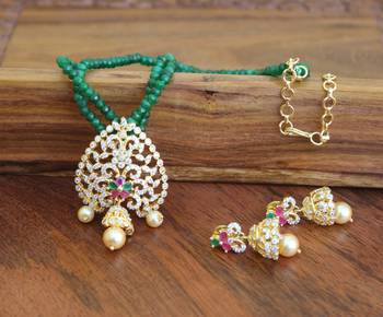 Gold platted beads necklace set 1