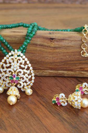 Gold platted beads necklace set