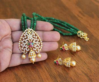 Gold platted beads necklace set 3