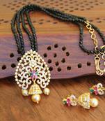 Gold platted beads necklace set