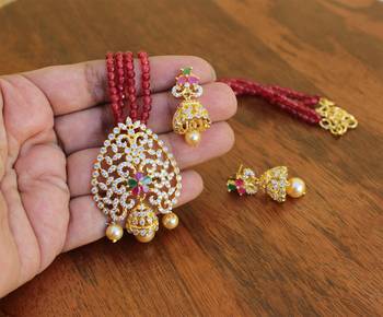Gold platted beads necklace set 2