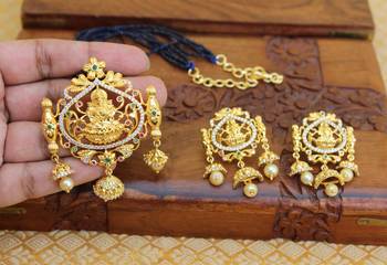 Gold platted lakshmi beads necklace set 2