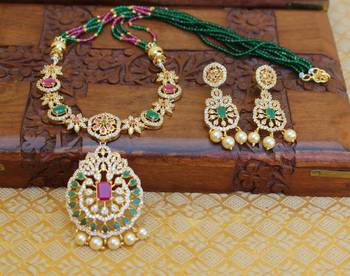 Gold platted beads necklace set 1