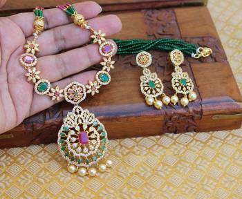 Gold platted beads necklace set 2