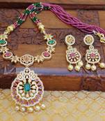 Gold platted beads necklace set