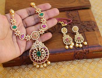 Gold platted beads necklace set 2