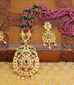 Gold platted peacock beads necklace set