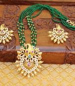 Gold platted peacock beads necklace set